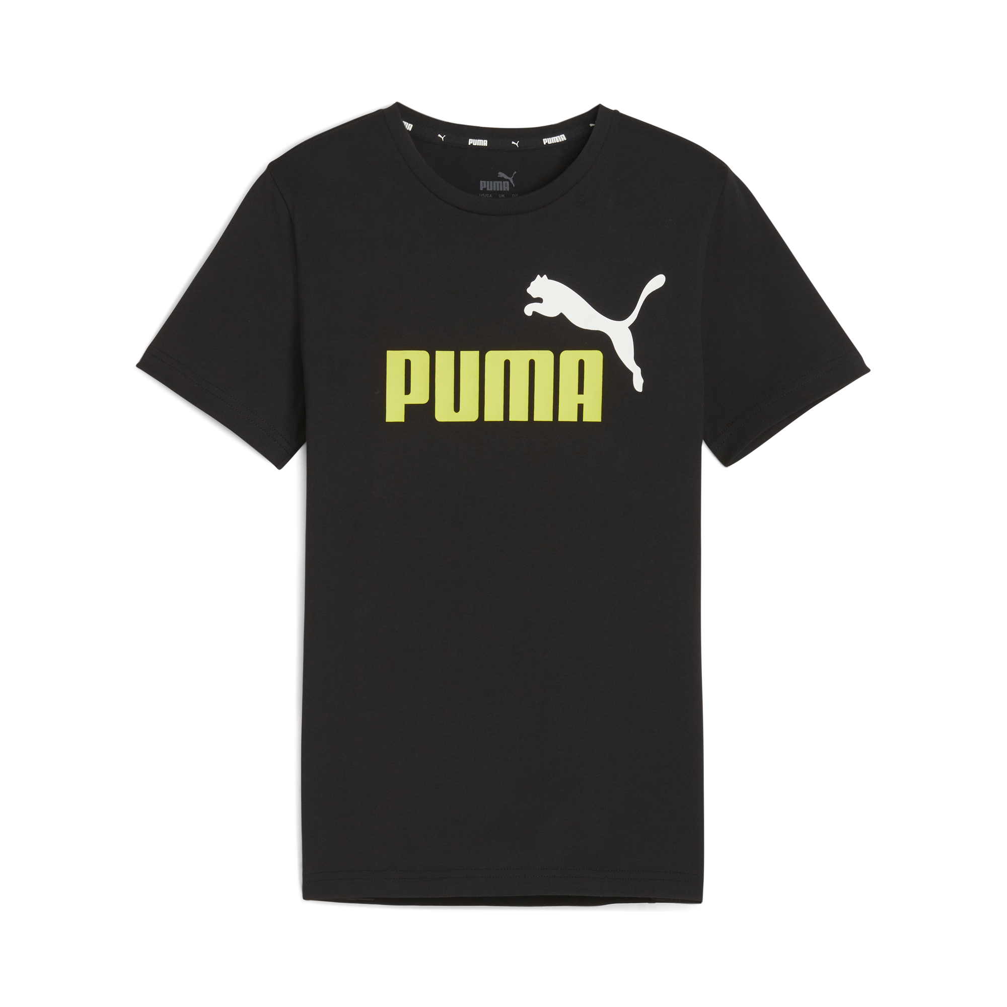 T-shirt nera da bambino con logo sul petto Puma Essentials+ Two-Tone Logo, Abbigliamento Sport, SKU a762000089, Immagine 0